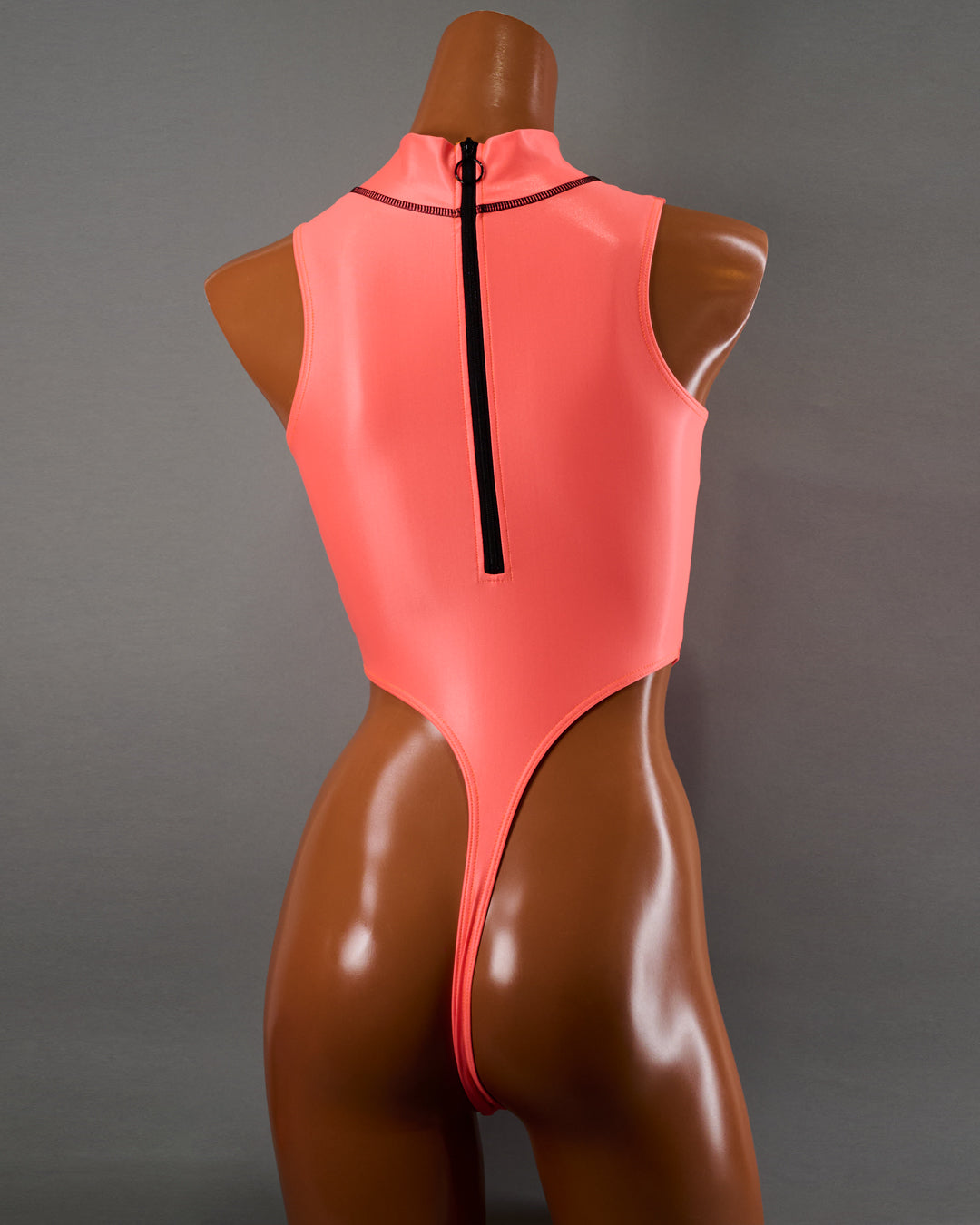 【REALISE】T-0303 Hi neck Thong back — Acid Coral