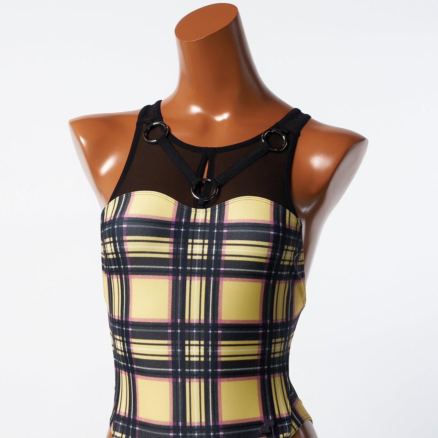 [PRICE DOWN]【POOLSIDER】Yellow Tartan print One-piece Swimsuit (PS-OP-22-001-KW)