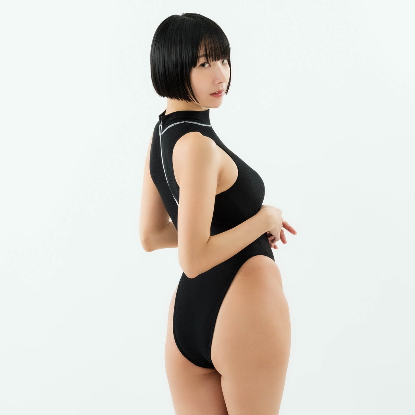 【REALISE】Hi neck Mesh Bodysuit  (K-030 BK-NM)