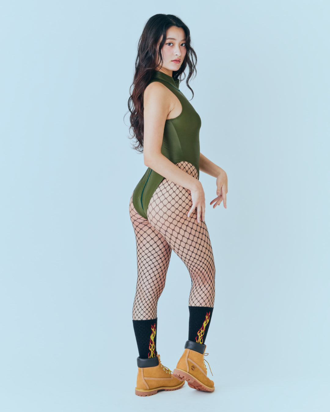 "Shipping on 22nd of December"【REALISE】Hi neck high leg Swimsuit  (K-0303 KW)