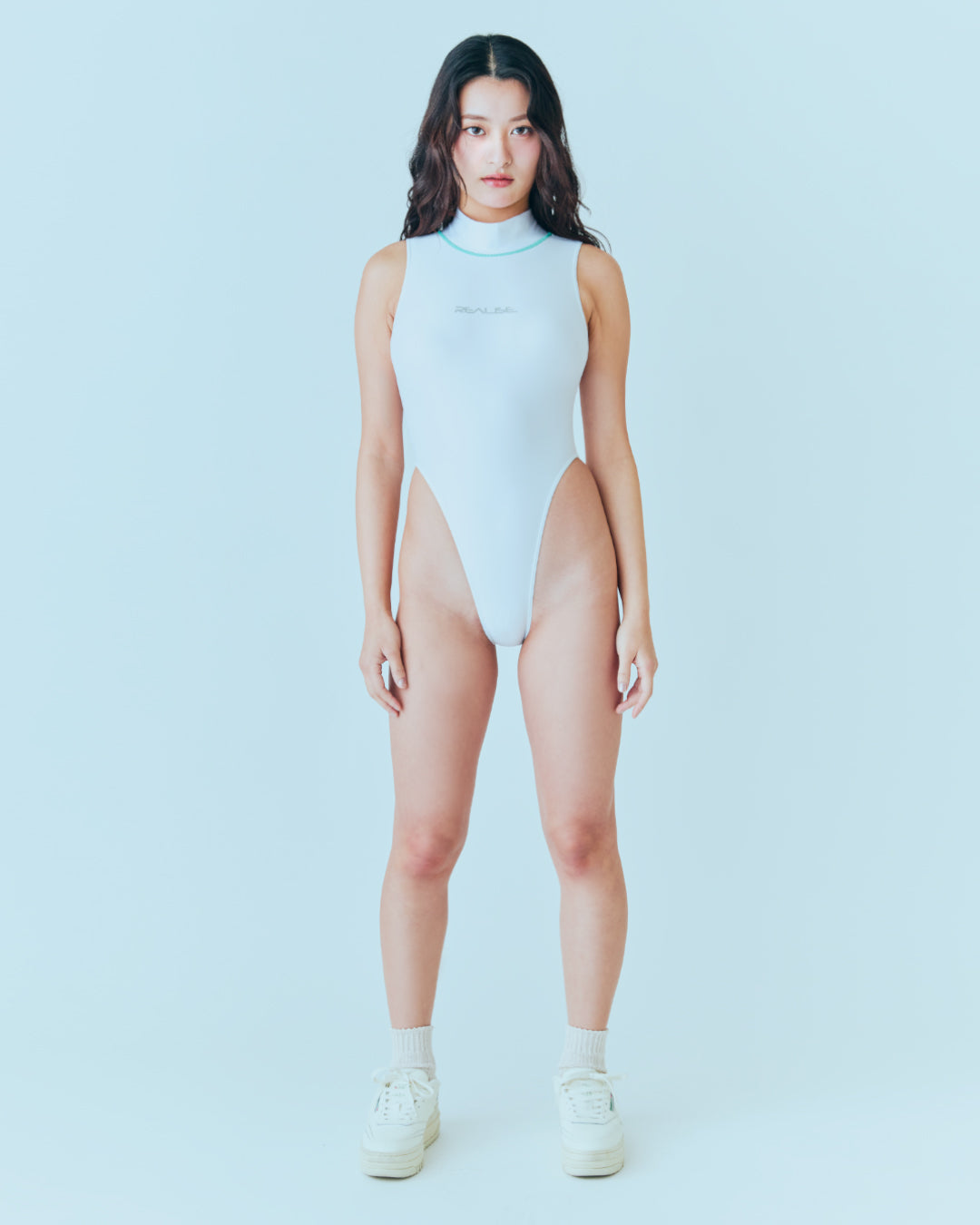 "Shipping on 22nd of December"【REALISE】Hi neck high leg Swimsuit  (K-0303 KW)