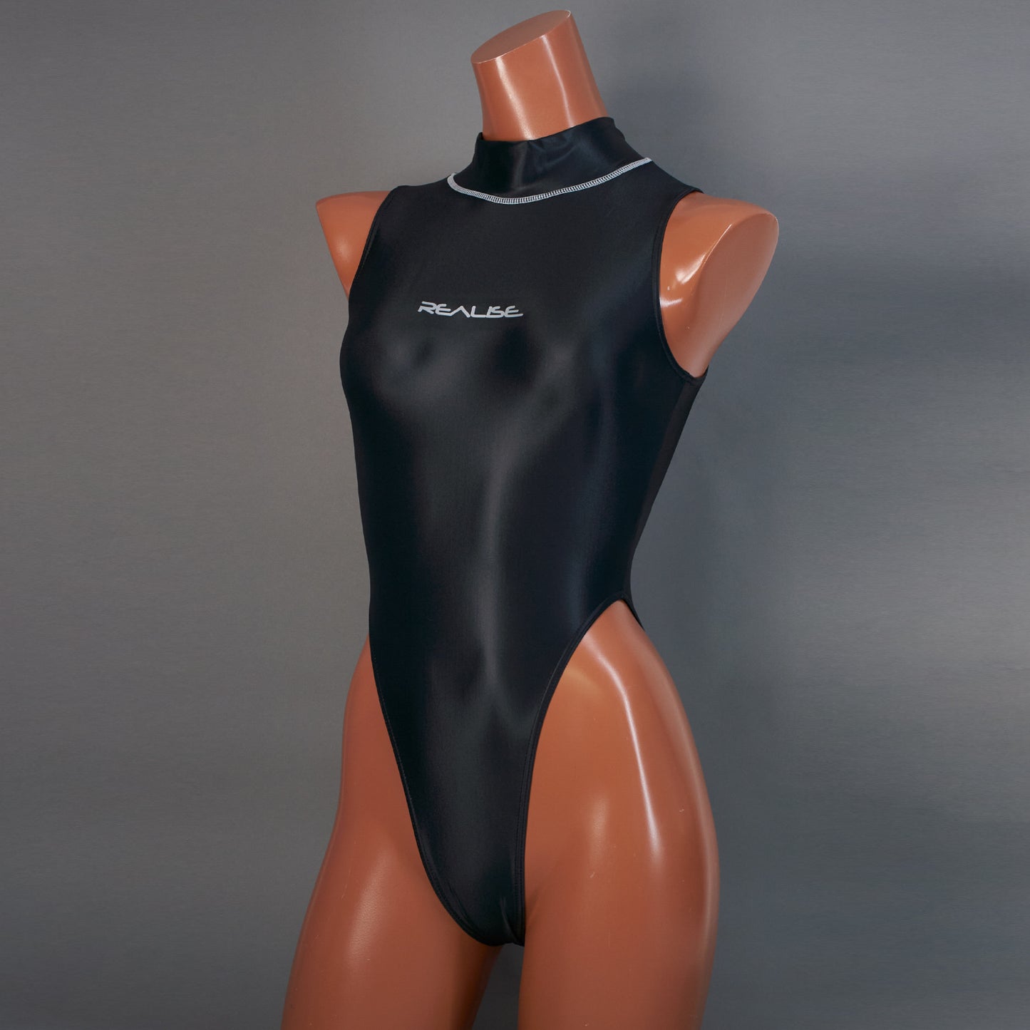 【REALISE】Hi neck high leg Swimsuit  (K-0303 KW)