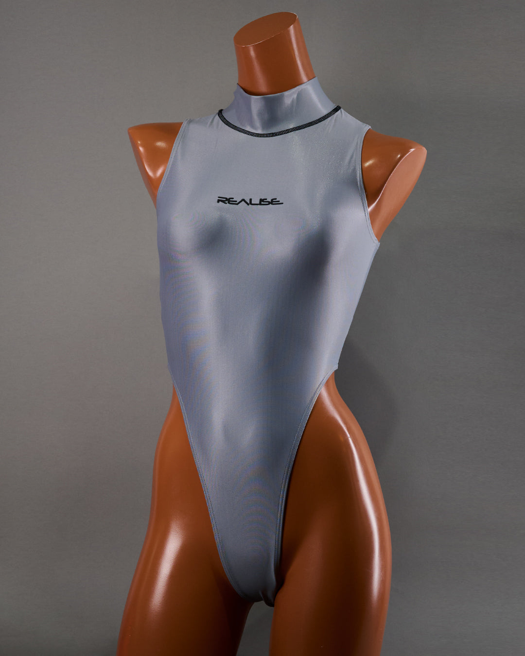【REALISE】T-0303 Hi neck Thong back — Concrete Haze