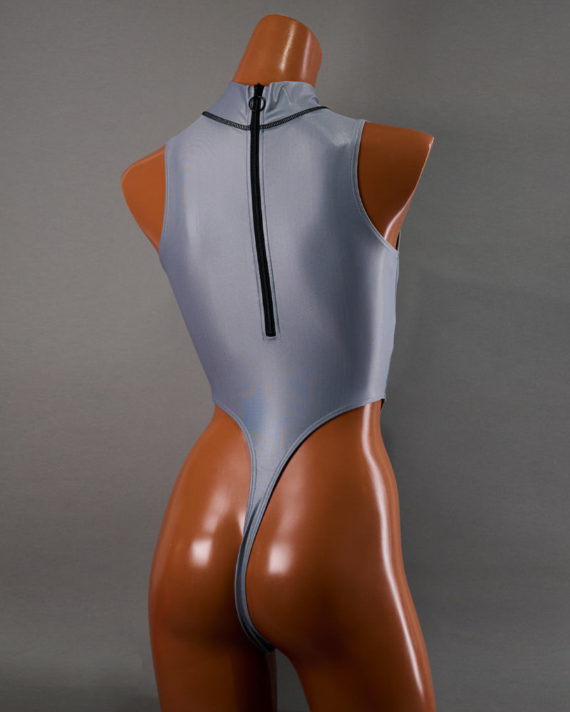 【REALISE】T-0303 Hi neck Thong back — Concrete Haze