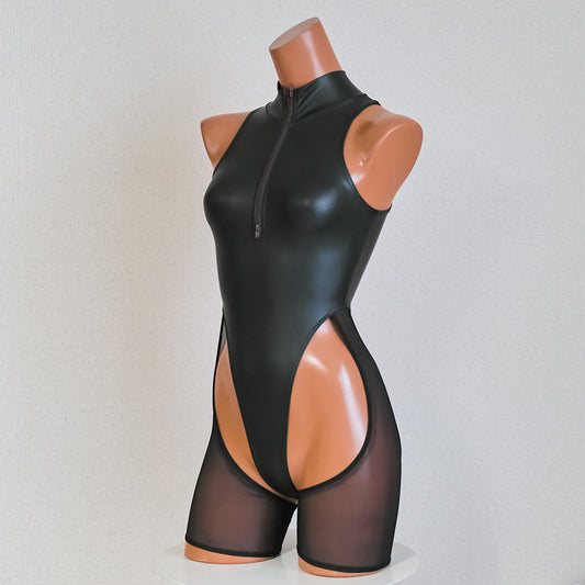 “Only 1 left”【REALISE】Cut Out Rubberized Thong Swimsuit (RSFT-002 BLK-NM)